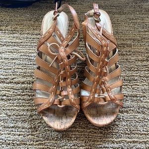 Guess Brown Leather Wedges